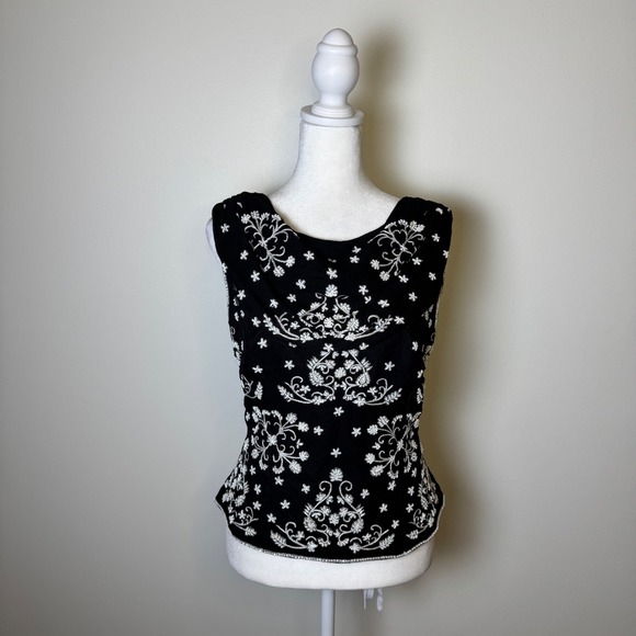Andretta Donatello Tops - Vintage Andretta Donatello Silk Beaded Embroidered Top Black L Italian